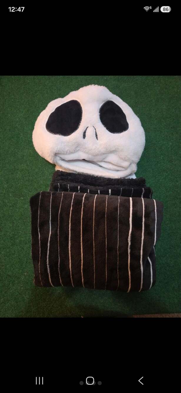 Disney Nightmare Before Christmas Jack Skellington Plush Hooded Blanket